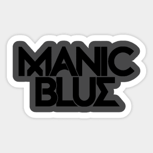 Manic BLue Stacked Text Logo (black) Sticker